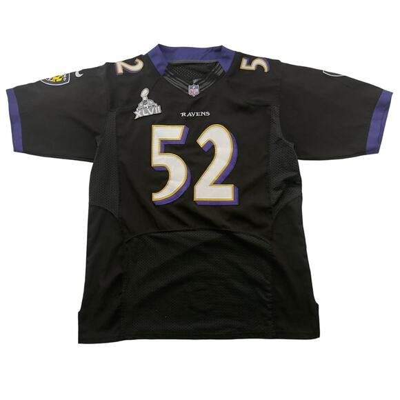 Baltimore Ravens Ray Lewis #52 Jersey On Field Nike Super Bowl XLVII Size L - Picture 1 of 7